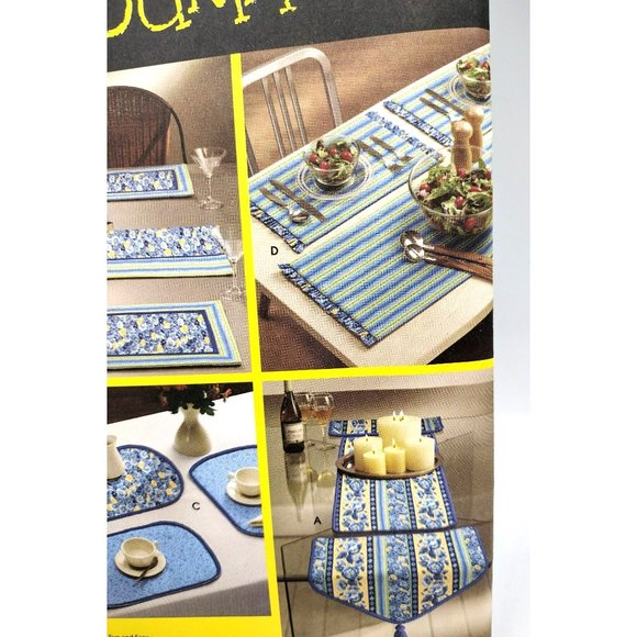 Simplicity Pattern 5964 Sewing Patterns for Dummies Place Mats Runners 2002 Uncu - Picture 3 of 11